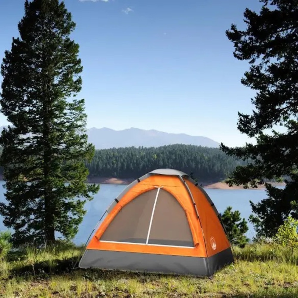 Orange 2-Person Camping Tent